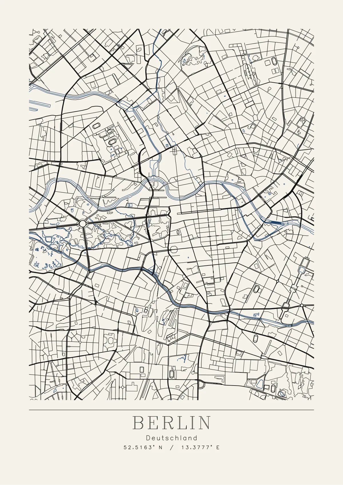 Plotterzeichnung Berlin, Klassisch, A3