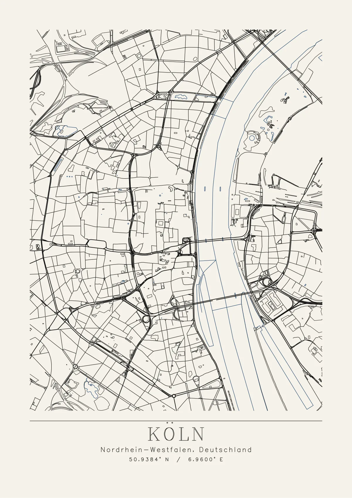 Plotterzeichnung Köln, Klassisch, A3