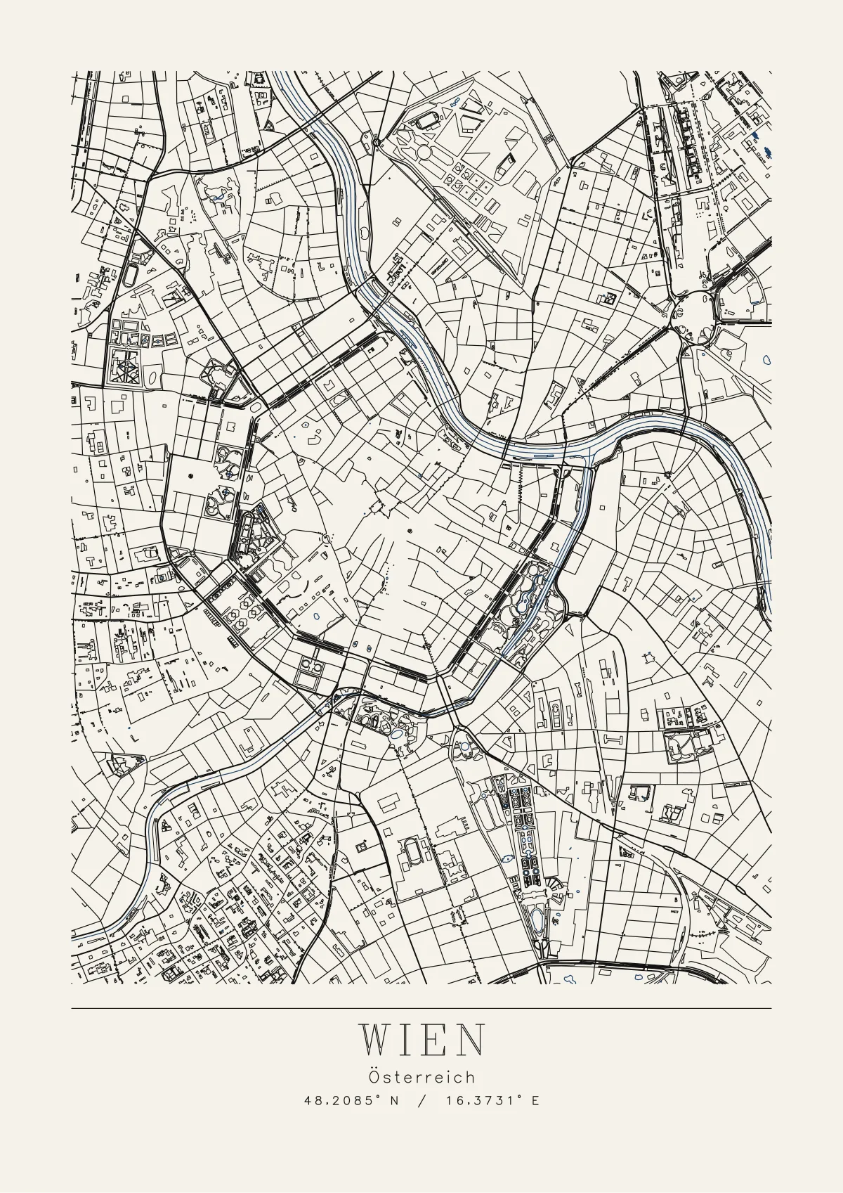 Plotterzeichnung Wien, Klassisch, A3